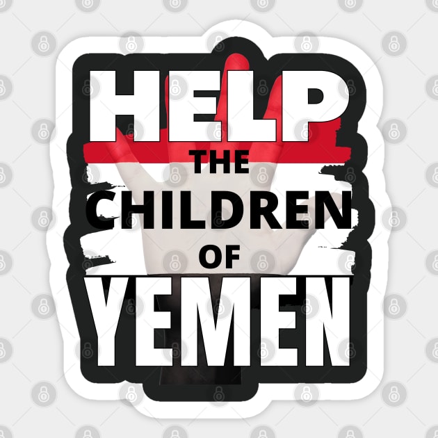 Help the children of Yemen - Red white and black flag colors Sticker by Try It